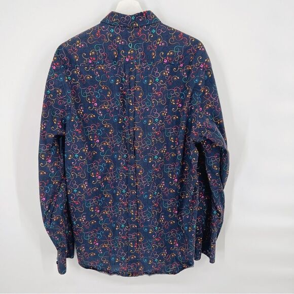 Q Baqchi Men's Abstract Art Button Up Dress Shirt‎ XXL 45/46 - Picture 3 of 6